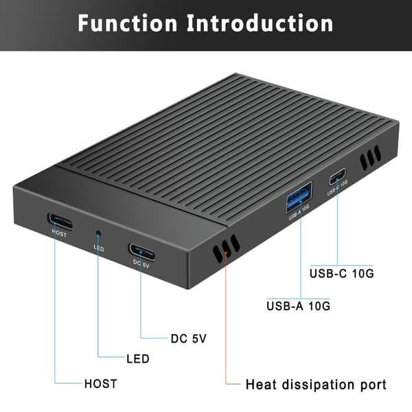 Double Bay NVMe M.2 SSD Kabinet 10Gbps Aluminium Kabinet Docking til 2230-2280