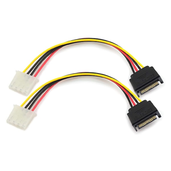 2st SATA 15Pin hane till IDE Molex 4Pin hona HDD- power för seriella ATA-hårddiskar CD ROM-enhet