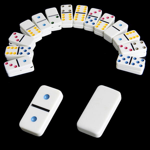 Domino Box Toy Game Set 28 Double 6 Travel Dominoes För Barn Barn