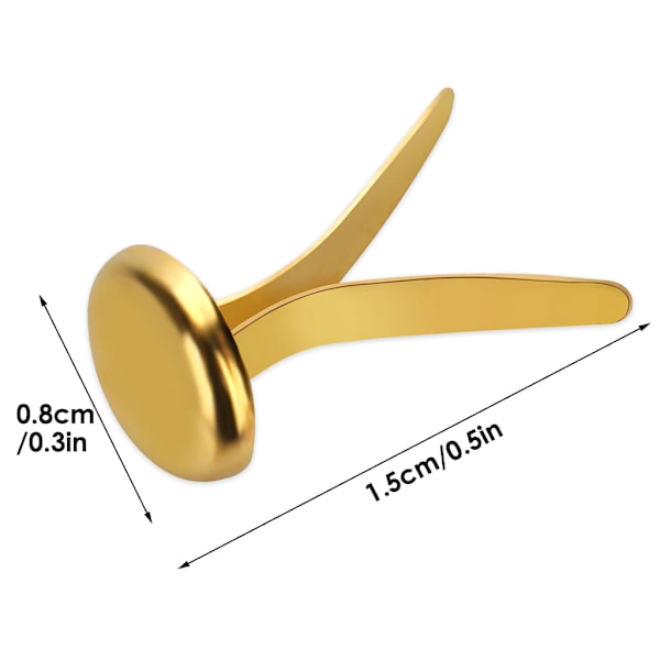 Guld Mini Brads mönsterpåse Clips Runt huvud Clips Metal Runt huvud Clips Scrapbooking Brads mönster Clips för skolan