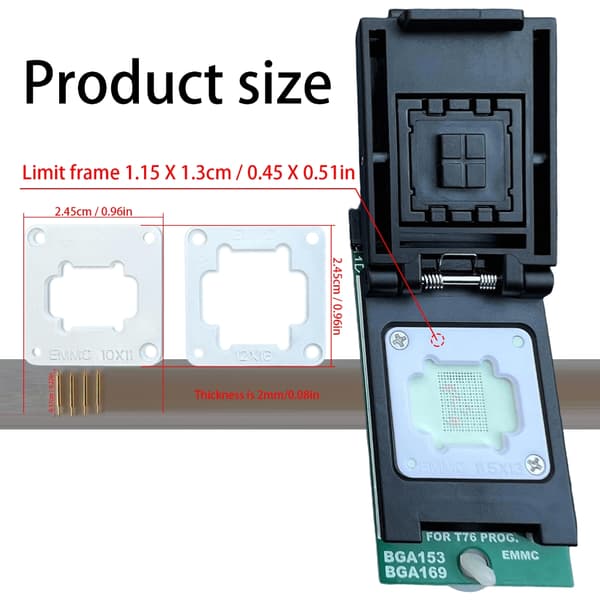 Effektiv EMMC BGA153 BGA169 Adapter Socket Til T76 Programmer