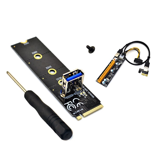 M.2 - PCI E X16 NG-FF -paikka-adapterikortti, nousukortti, USB 3.0 -jatkoadapterikortti BTC-louhinnan laajennusnousukortille
