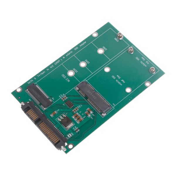 M.2 NGFF eller mSATA till Sata Adapter 2-i-1 NGFF eller mSATA Converter Reader Card Converter 2,5 tums hårddisk, Stöd Sata
