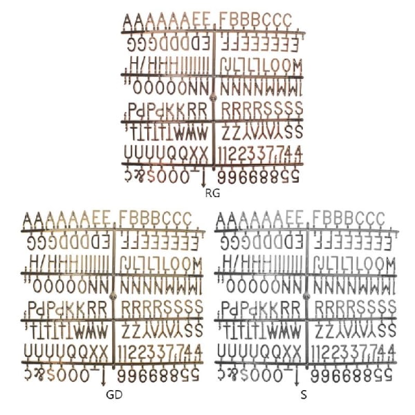 Alfabetssiffror tecken för utbytbara filt Letter Board anslagstavlor Word Gold