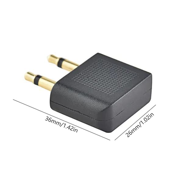 2 stk. forgyldt 3,5 mm 2 han til 1 hun hovedtelefon jack socket o adapter