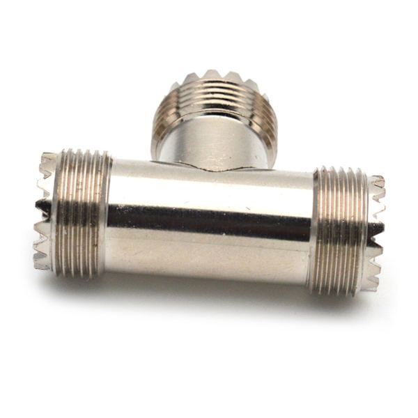 1st SL16 UHF SO239 hona trippel tee typ 3-vägs splitterkontakt S0239 UHF hona till dubbel hona typ T-adapter