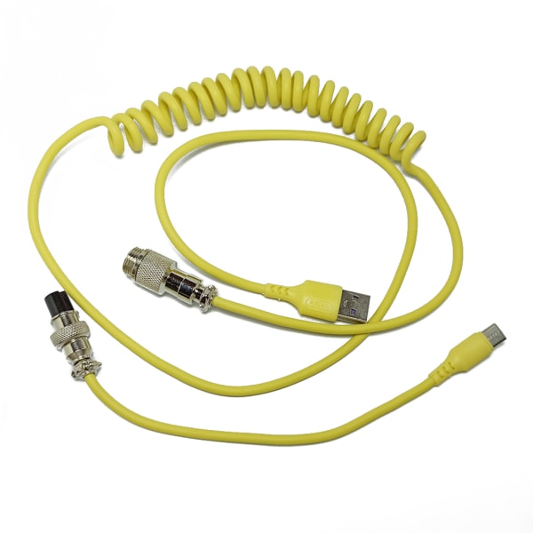 Mekaniskt tangentbord Metropolis Cable Aviator- Connector Mechables Pulse V3 Custom-coated Coil Type-C-USB-kablar Yellow