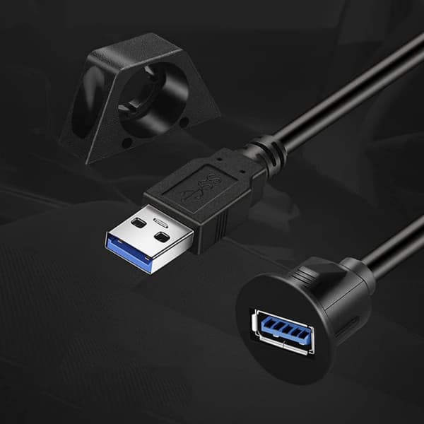 Bil Lastbil Båt Motorcykel Instrumentbräda Förlängningskabel Panelmontering USB 3.0 Sladd