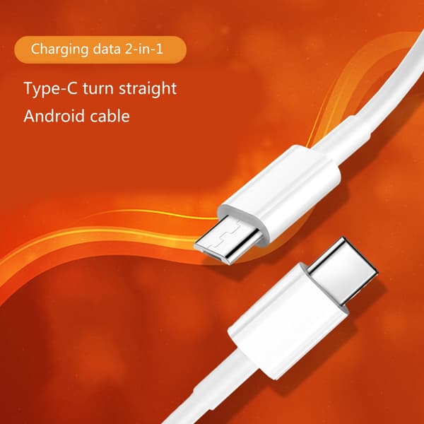 USB C til Micro USB opladerkabel dataoverførselsledning til bærbar telefon 50cm