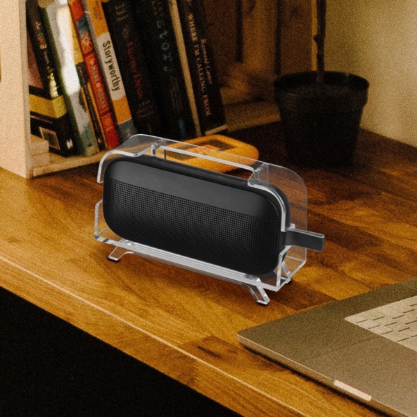 Smart Speaker Bordsställ Dekorativ Hållare för Bose SoundLink Flex, Vacker skrivbordsdekoration för kontor/rum Black
