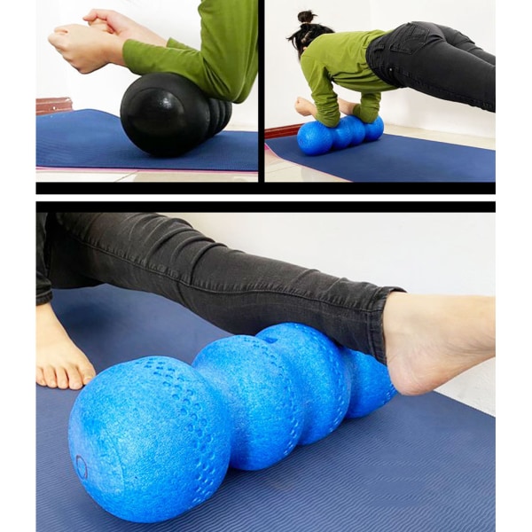 Yoga Kolumn Fitness Pilates Foam Roller Blocks Tåg Gym Muskelmassage Roller Yoga Stick Kroppsmassage Relax Ball Stick Black