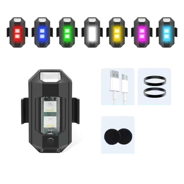 Universal LED Anti-kollisionsvarningsljus Minisignallampa Drone med stroboskopljus Blinkers Blinkers Bil Motorcykel Velcro Magnet Manual Switch