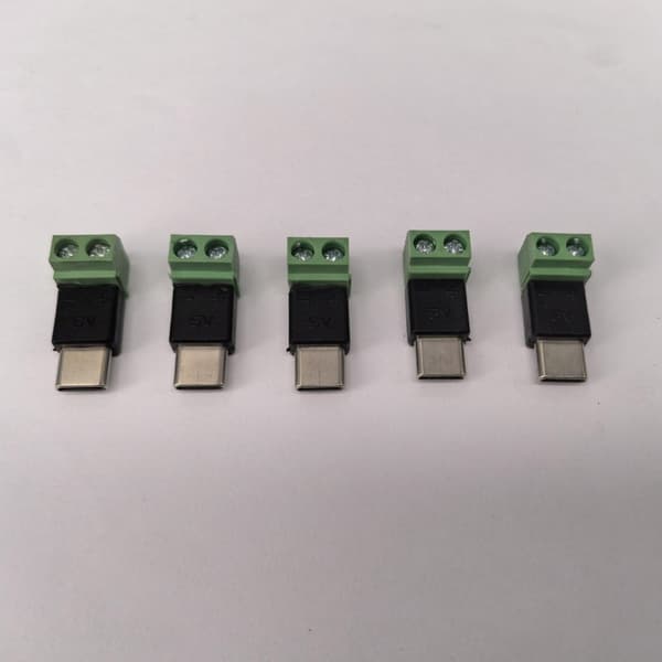 Type C hannadapter til 2-pinners 5V loddefri ladekontaktkonverteringshode