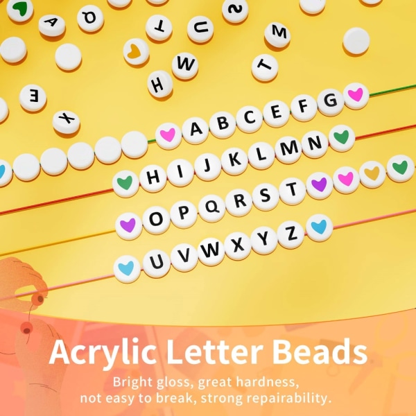 800 stycken akryl alfabetskubpärlor A-Z bokstavspärla DIY pärltillbehör för armband Halsband Smycken gör DIY Craft A