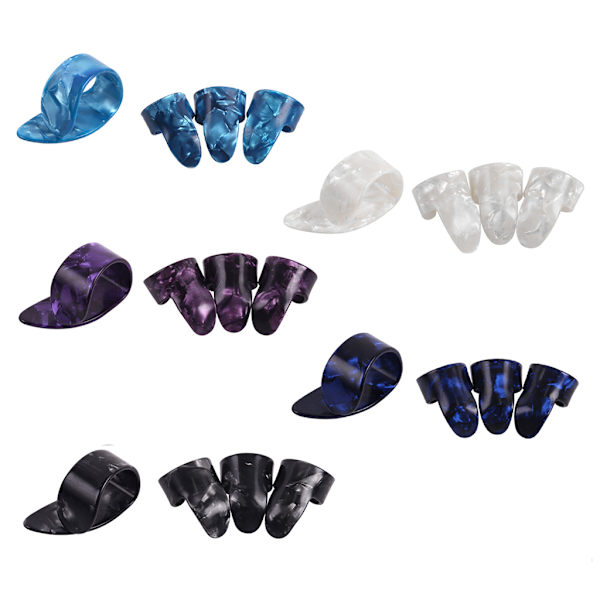 4 st Plastgitarr Fingerpicks Fingertops Tummen Plektrum Nagelskydd Verktyg för basinstrument Delar Tillbehör Purple
