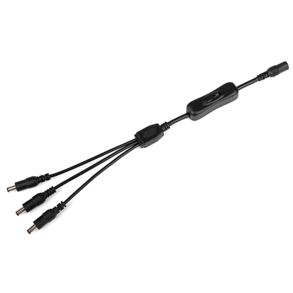 DC5,5x2,1mm 1 hona till 2/3/4/5/6 hane på/av kontrollkabel DC5521 Y splitteradaptersladd för säkerhetskamera LED-remsa One for five