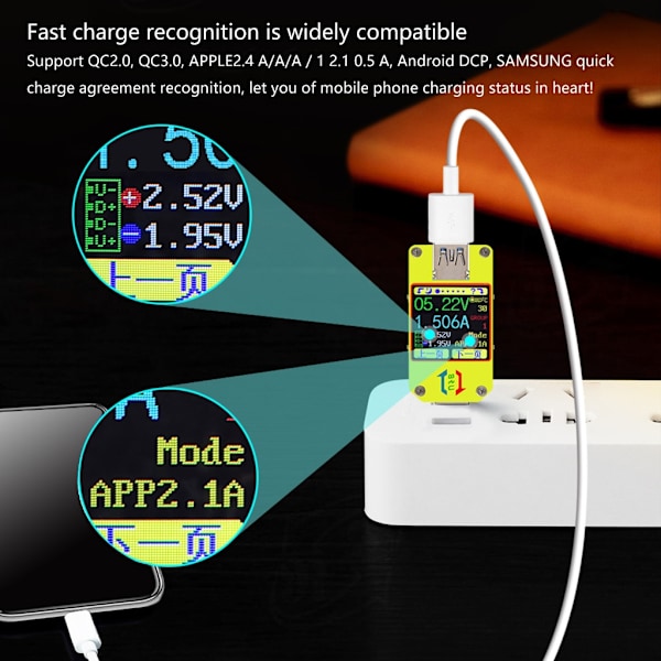 USB Tester 4-24V 4A Spændingstester Multimeter LCD Display Amperemeter USB Strøm