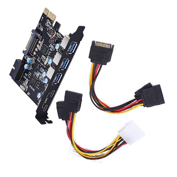PCI-E USB3.0-kort 5-portar typ C (2) TypA (3) FL1100 Chip 5 Gbps utan extra power för stationär dator PC