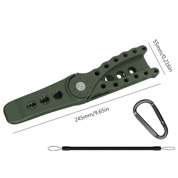 Fiskegripare Bärbar Fish Grip Läppklämma Grabber Fish Clamp Grip Fish Controller Fisketång Tång med karbinhake Black