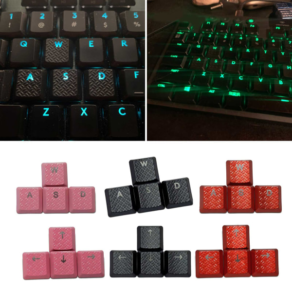 Gör-det-själv anpassade tangentbordstangenter 4st ABS Bakgrundsbelyst GL Taktil Switch Keycap för med textur Cover för G913 G915 G813 Black B