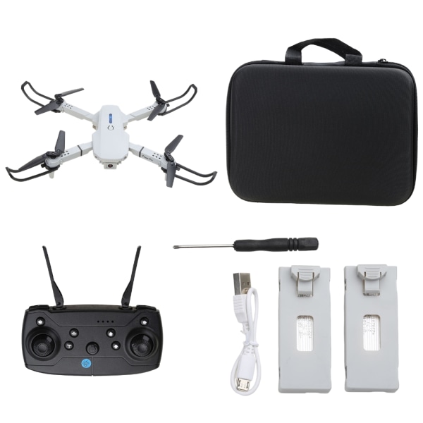 Mini Drone för barn och nybörjare Fällbar RC Quadcopter Mini Helikopter 4K High Definition Came One Button Return White Two Batteries