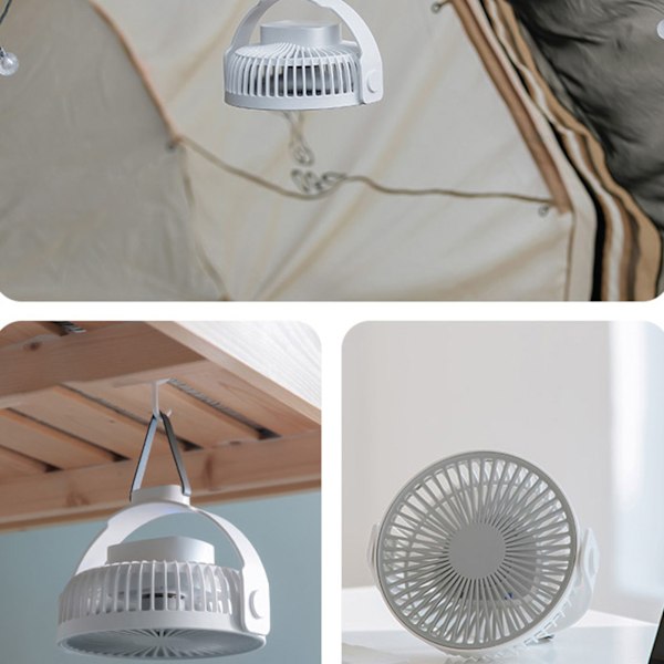 360 rotation 7-tums USB driven skrivbordsfläkt hängande fläkt 4 hastigheter takfläkt för campingtält utomhus skola hemmakontor Green