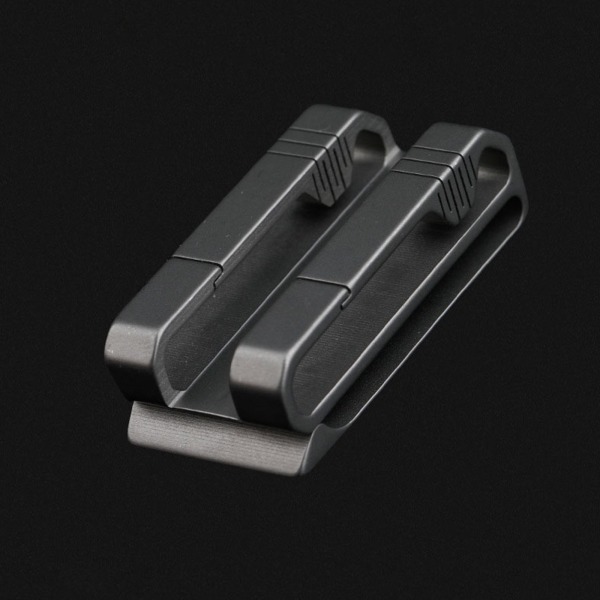 för Titanium midjebältesspänne för Titanium Legering Dubbelklämma Fickverktyg Midja Nyckelring Hållare Present till far make