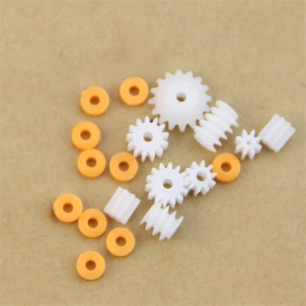 16 slags akselgear Spindelgear Gear-B 2MM 2.3MM 3MM 3.17MM 4MM Orm Plast