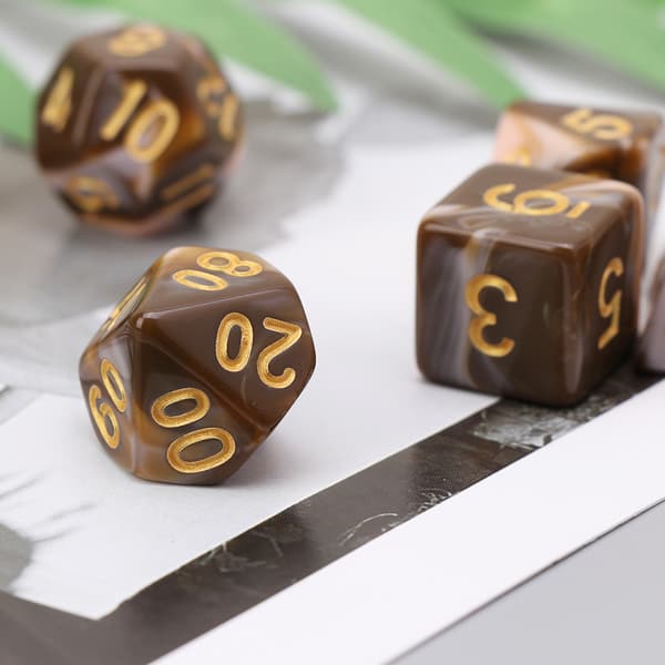 7 stk./sæt Sidede Terninger D4 D6 D8 D10 D12 D20 Til RPG Poly Spil