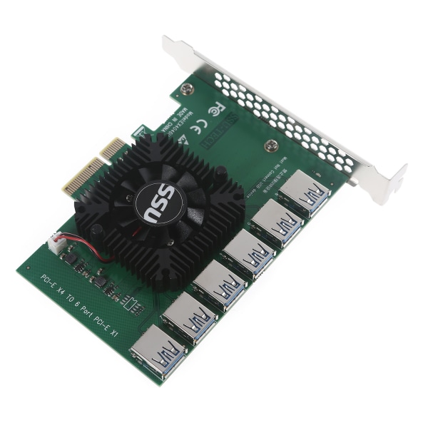 PCI-E till PCI-E Adapter 1 till 6 PCI-Express Slot 4x till 16x USB 3.0 Special Mining Riser Card Pcie Extender för BTC Mining