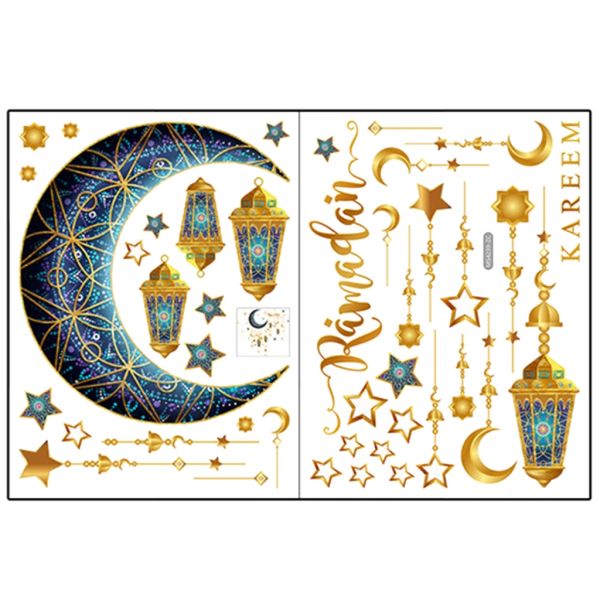 Eid Mubarak Väggdekor Dekorativ Dekal Party Dekoration Tillbehör för Festival Holiday nyår 2