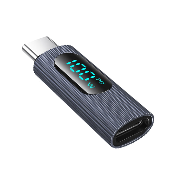 Kort USB C-adapter Typ C hane till typ C hona adaptrar PD 100w laddningskontakt för bärbar dator, surfplatta och fler enheter Grey