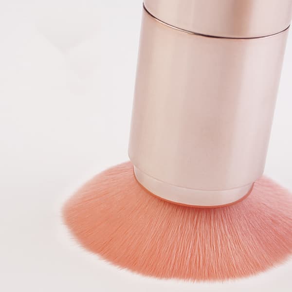 Rejse Kabuki-makeupbørste til foundation, blush, bronzer og pudder, udtrækkelig