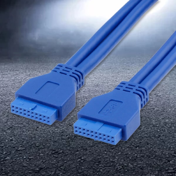 USB 3.0 moderkort 20-stifts header-förlängningsadapterkabel, USB dubbelkontakt hona till hona-förlängare 1,64 fot