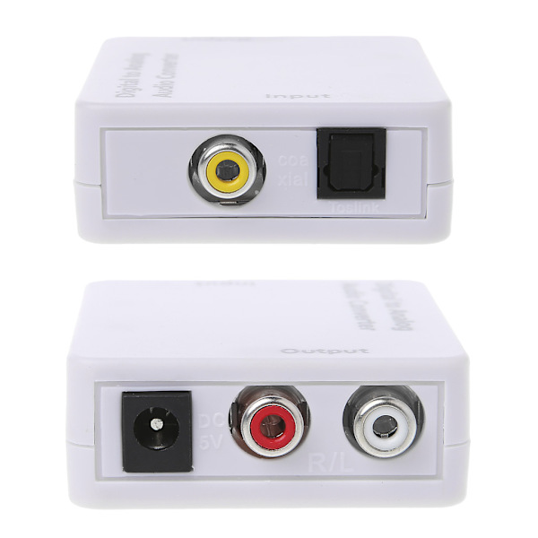 TV Optisk SPDIF/Koaxial Digital till Analog o Konverter Hörlursutgång RCA L/R
