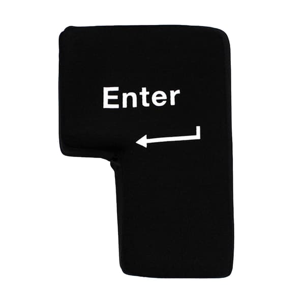 Stor Enter-tast Puteknapp USB Stor Enter Stressreduserende Pute Gaveleke