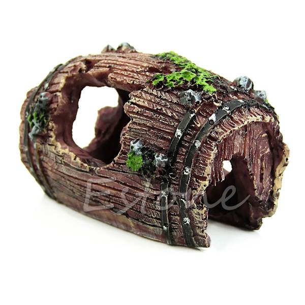 Fisk til akvariedekorasjon Resin Akvarium Ornament Akvatiske Kjæledyr Ly Ødelagt Tønne Betta Grotte Gjemmested Gyteplass