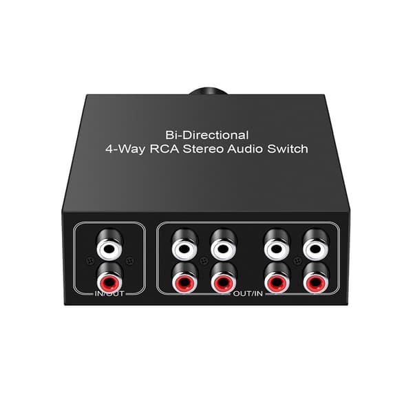 4-vägs RCA Stereo Dubbelriktade Switchar för DVD Stereo Högtalare CD-spelare