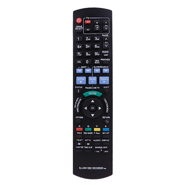 Blu-Ray Disc-spelare Ersättningsfjärrkontroll Kompatibel för Panasonic DMR-XW380 N2QAYB000475 DMR-BW880 DMR-BW780 DMR-XW480