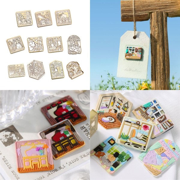 Förseglande vaxstämpelhuvud för sigill Kuvert Bröllopsinbjudan DIY Scrapbooking, husmönster vaxsigillstämpelhuvud D