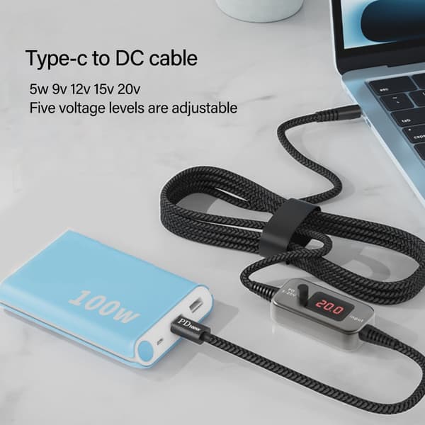 Justerbare Spændinger USB C til DC5525 Strømkabel med 34 Adaptere til Bærbare Computere