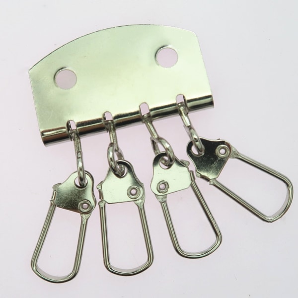 4 st metallnyckelhållare nyckelrad nyckelring arrangörer med 4-6 snäppkrok för läder Craft plånbok nyckelväska Handväska Väska Hårdvara Four teeth