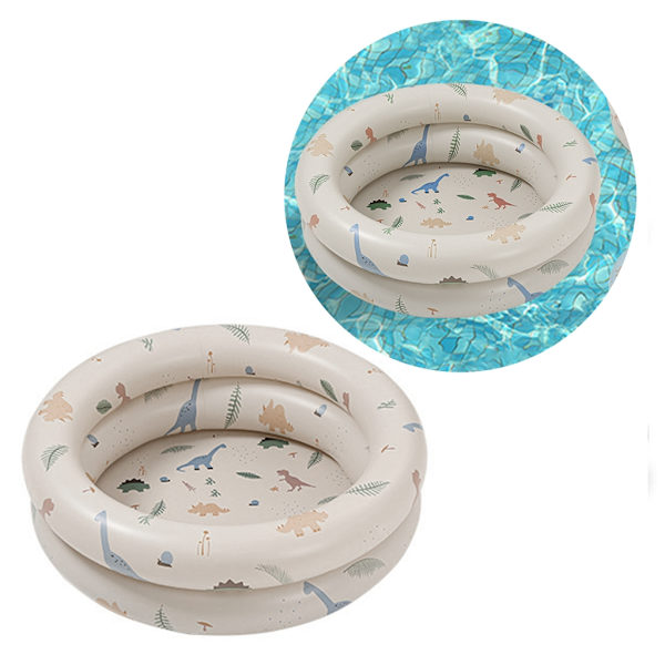 Uppblåsbar pool för barn Återanvändbar baby Bärbar liten pool Rund pool inomhus barnpool Beige 120
