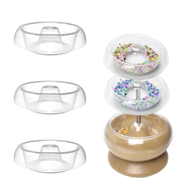 Träpärlsnurra med spinnpärlskål och pärlnål Smyckeshantverksverktyg för hantverkssträngning av pärlor Enkel användning