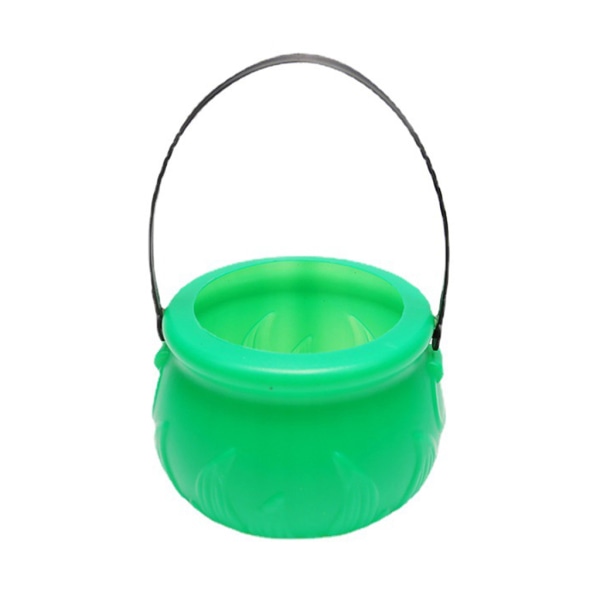 Irish Saint Patricks Day Green Pot med handtag Plast Kittel Candy Bucket Box