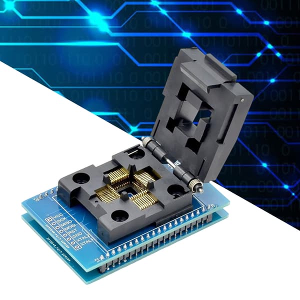 Liten IC-brikke Test Socket TQFP44 til DIP40 Brenneadaptersete Effektiv
