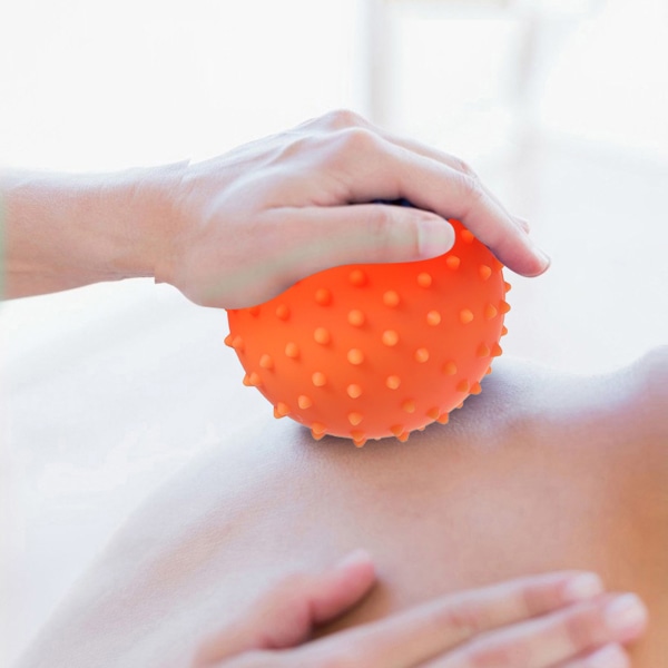 Handterapi-stressboll med sladd, styrketränare för handgrepp, massageboll, avlastningsboll med fingerhandgrepp och massageboll Blue