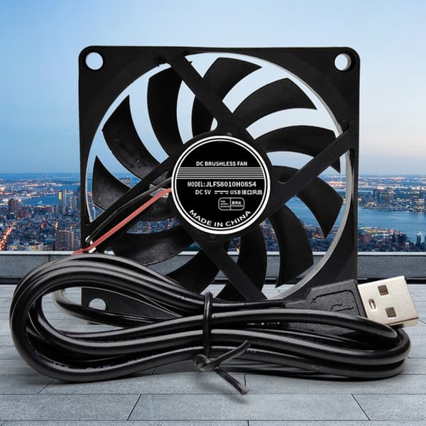 5V USB 80mm kabinetkøleventilator vandtæt hus til netværksudstyr