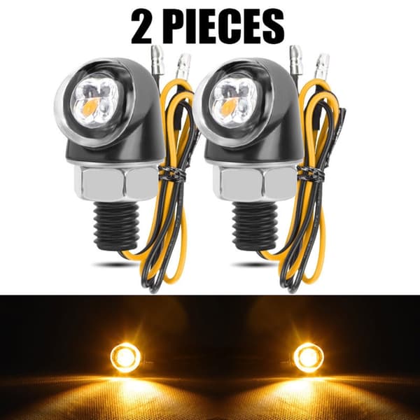 Motorsykkel Mini Blinklys Retro Inspirert Design Solid Aluminium LED-belysning Black