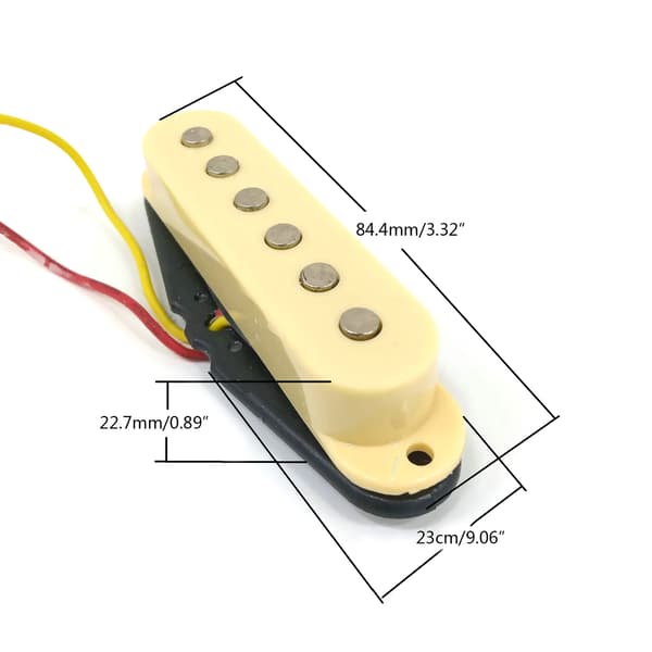 Strat Style elgitarr Pickup Kit, Single Coil Pickup Laddad Highout Pickup Ersättning Passar för 6-strängad gitarr Black